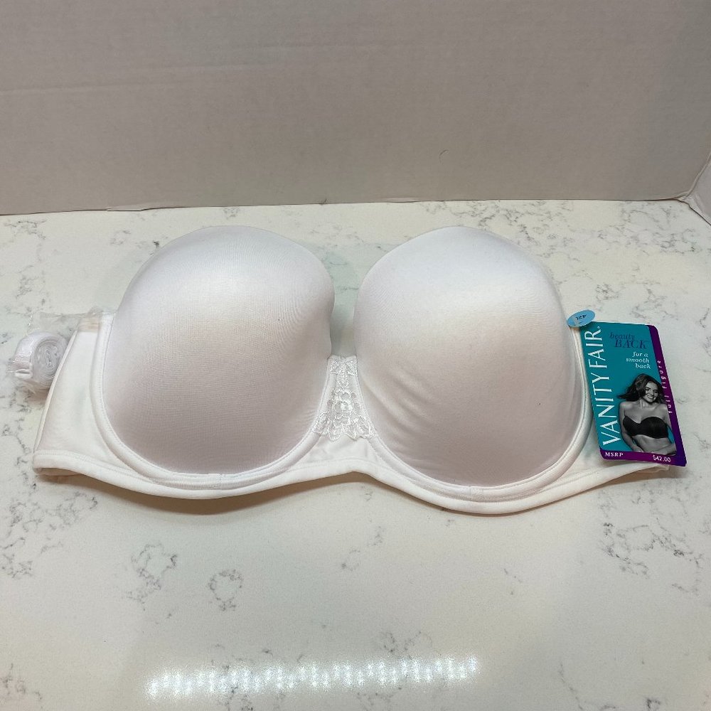NWT Vanity Fair Underwire Smoothing Strapless Bra size 42C